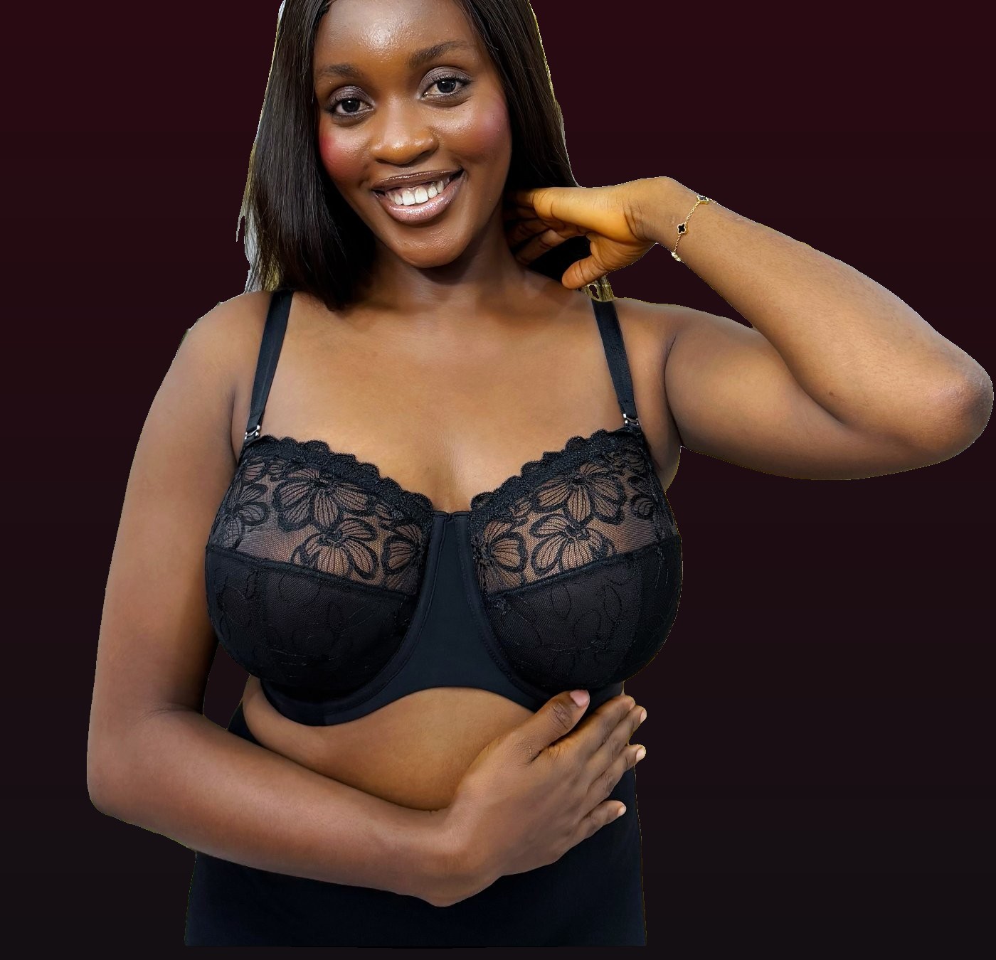 Black lace balconette — Rubies Lingerie